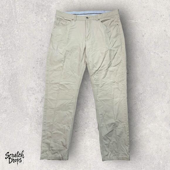 Peter Millar Men's Chino Pants Size 38 Classic Fit Beige Khaki Casual Trousers - Picture 1 of 4